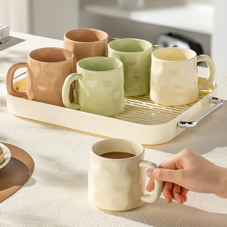 陶瓷水杯套装家用待客厅高颜值马克杯子大容量耐热早餐喝咖啡杯具