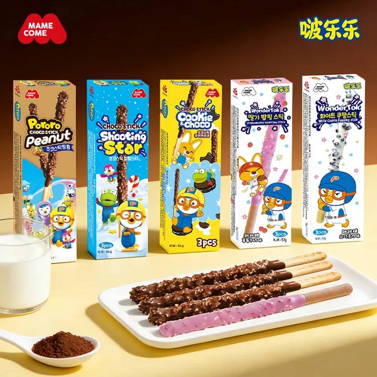 Mamecome妈咪可可啵乐乐 巧克力棒韩国进口纯可可原料儿童零食