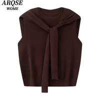 艾家新款2025夏秋季披肩针织衫无袖轻奢上衣女3048休闲