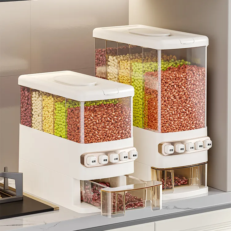 锦绣百年五谷杂粮米桶分格食品级储粮神器防虫防潮密封家用米箱L