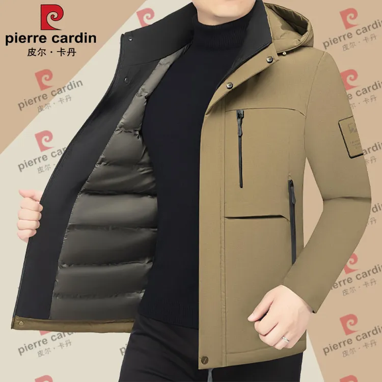 皮尔卡丹冬季棉衣中年男士商务休闲棉服爸爸冬装棉袄防寒服保暖潮