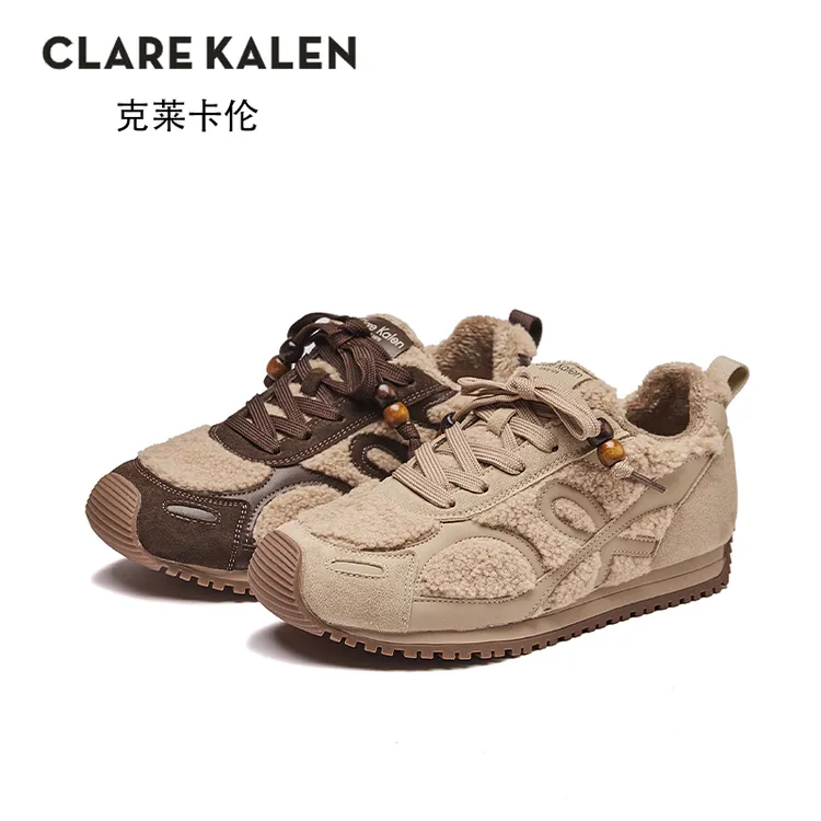 【英国CK】冬季保暖圆头深口低跟时尚休闲鞋百搭休闲鞋低帮
