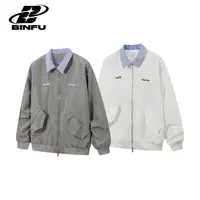 BINFU 2025年秋季新款男女同款宽松百搭假两件拼接宽松夹克外套