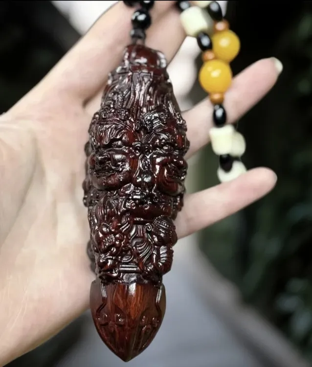 紫檀木手把件大黑天降魔金刚杵可盘玩可汽车挂件