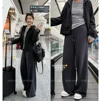 大婉酱微胖定制美式直筒阔腿裤女秋冬宽松厚款休闲垂感长裤2595D 