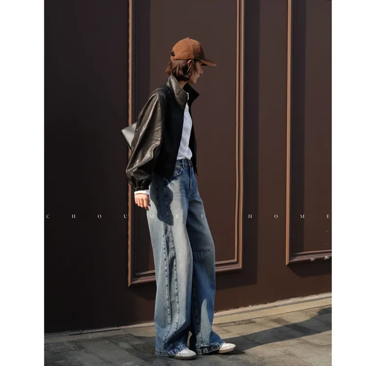 Choumei Home25秋季设计师款弯刀结构裤 宽松显瘦复古慵懒阔腿裤