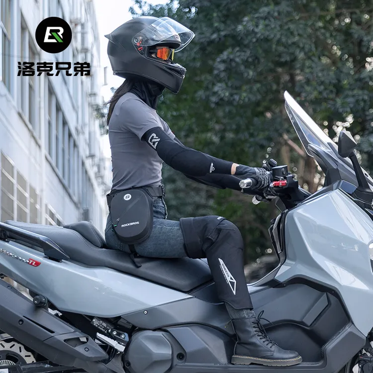 洛克兄弟摩托车保暖防寒护膝男女秋冬季防摔防风骑行护具骑士装备