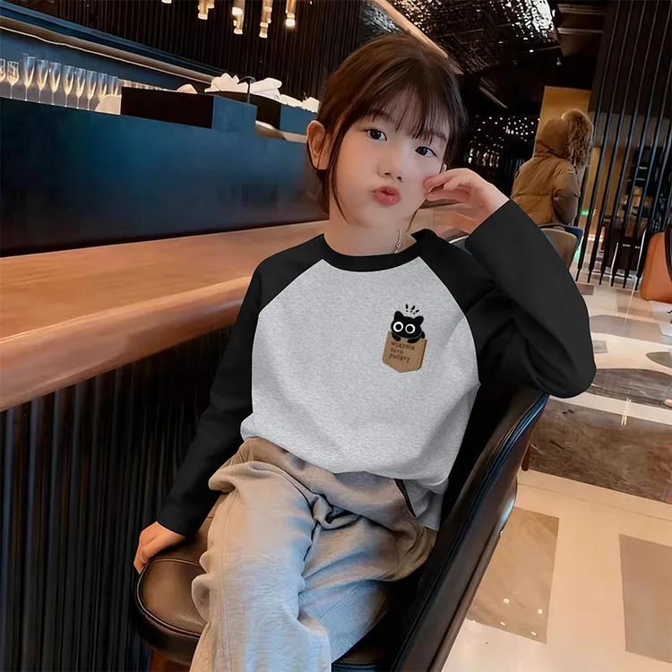 女童长袖秋冬双面德绒打底衫2025新款宝宝洋气秋季可爱上衣童装