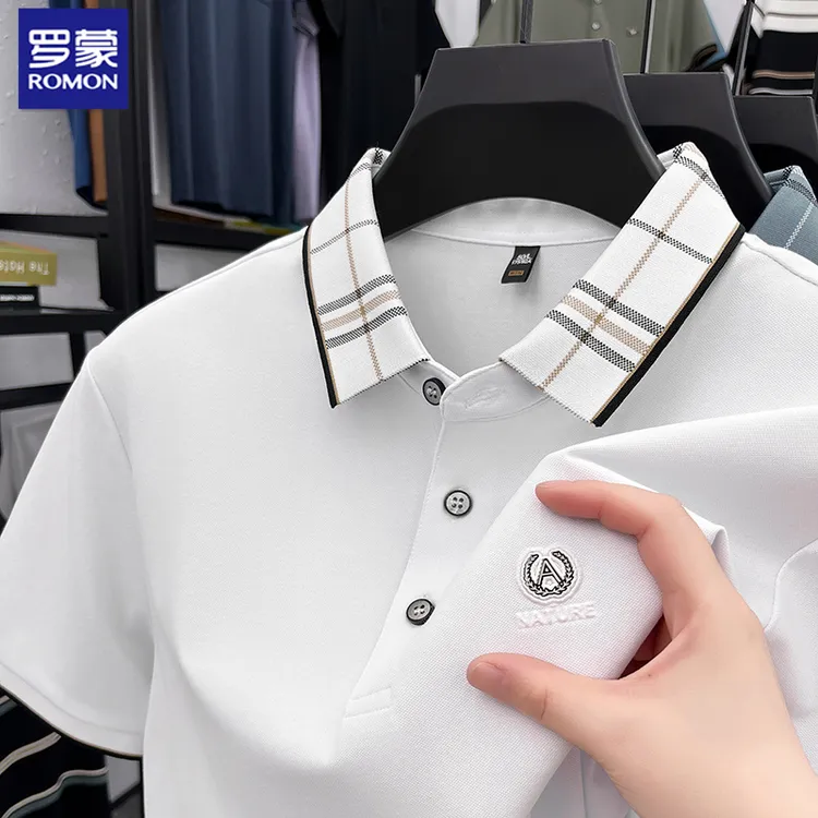 罗蒙夏季短袖T恤男时尚休闲舒适透气翻领POLO衫罗蒙夏季短袖Polo