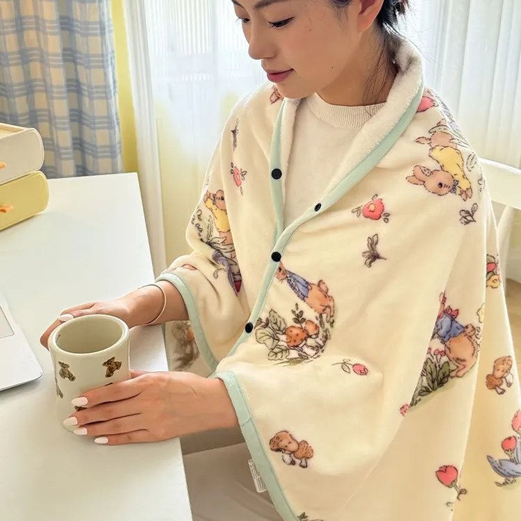 牛奶绒披肩小毛毯夏季盖腿毯办公室午睡毯夏季珊瑚绒空调毯沙发毯