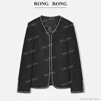 溶溶【香奢星光】RONGRONG羊毛粗花呢珠片珍珠小香风外套ZGQ6W2561