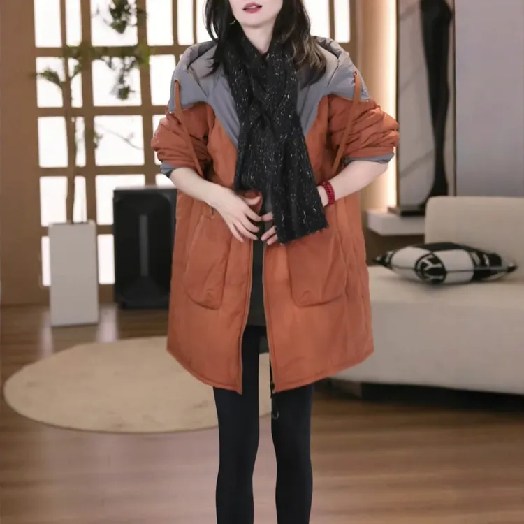 2026秋冬新款时尚加厚保暖连帽棉服洋气宽松显瘦双面穿棉衣外套女