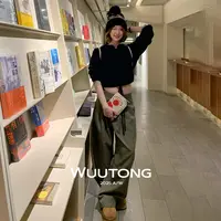WuuTong【row系小衫】复古文艺抽绳显瘦显高设计款卫衣25T177