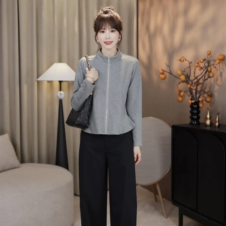 LMENY“精致曲线感”好版好料～立裁公主线荷叶边卫衣开衫25CC020