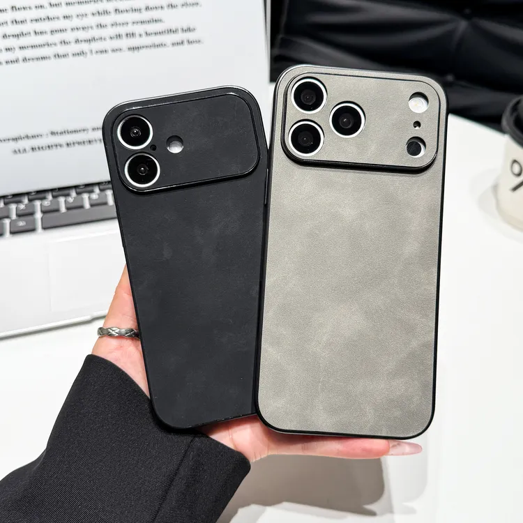 轻奢小羊皮纯色适用于苹果17PROMAX手机壳16iPhone15简约13商务14