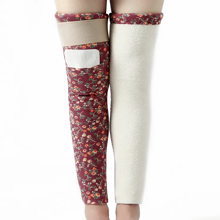 新款羊羔绒加绒 德绒加厚护膝 关节护腿套 保暖 约50厘米长