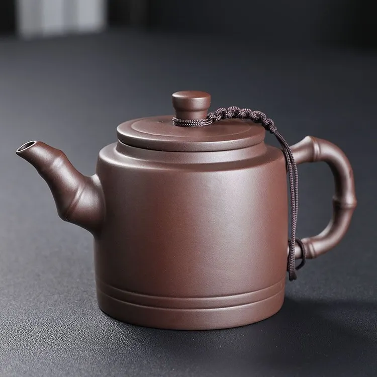 云南紫陶汗瓦壶家用复古手工大容量泡茶壶礼盒装紫砂壶竹节壶精品