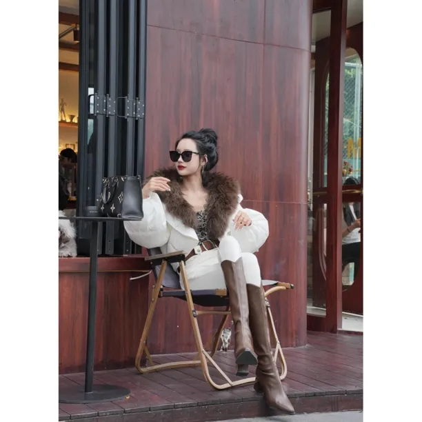 【茹哥】欧货女装大貉子毛领韩版宽松加厚羽绒服外套