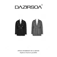DAZIRSOA/达姿“浓缩意蕴”时尚百搭重工烫钻复古大衣外套 AB672
