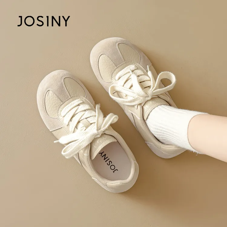 卓诗尼百搭德训鞋女2026秋季时尚休闲鞋厚底ins拼色软底运动鞋女