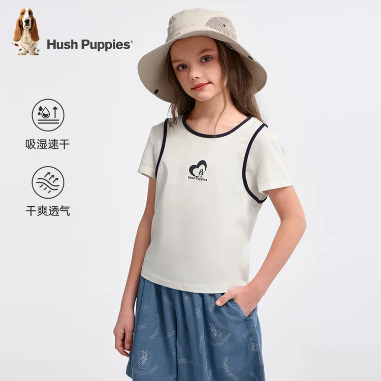S暇步士童装2025年夏季新款儿童活力动感圆领短袖HPTXGD12CT823
