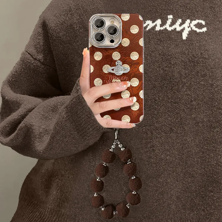 波点西太后适用苹果15华为vivo/oppo小米iPhone精孔冰川纹手机壳