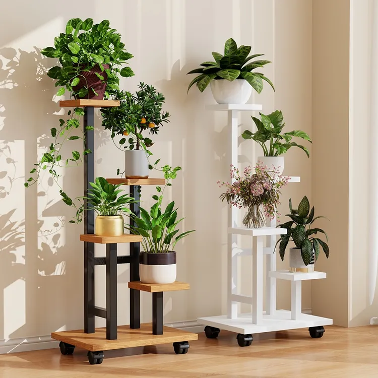 不锈钢花架子阳台置物架多层客厅落地式花盆架子绿萝移动带轮家用商品图