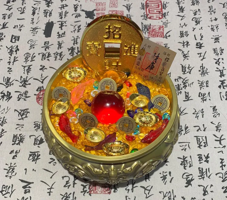 【老师推荐】聚宝盆摆件黄铜入门玄关家居客厅门店柜台摆件装饰