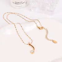 钛钢项链 爆闪高级金色项链女精致锁骨链时尚小众设计感百搭饰品