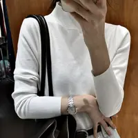 包袖长袖纯色少女风春季毛针织衫打底衫毛衣针织衫