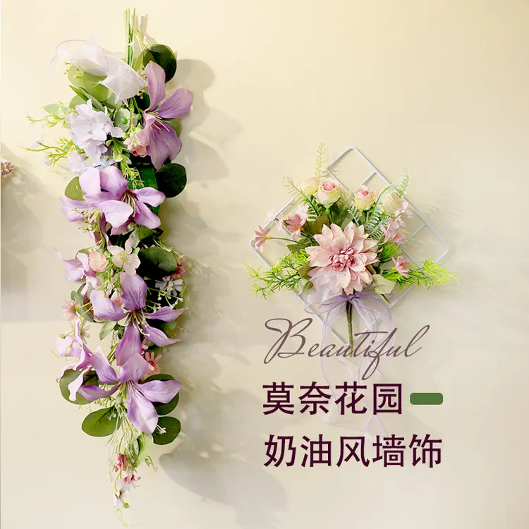 新款卧室挂饰客厅现代简约风格花艺挂件壁挂墙上装饰品遮丑壁饰