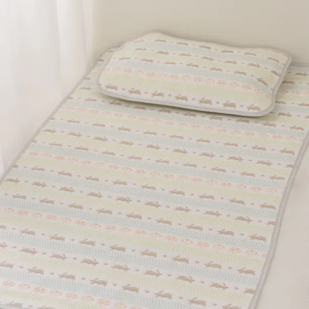 雅赞儿童纱布软席凉席78×130cm四季可用透气双面可水洗易收纳婴儿