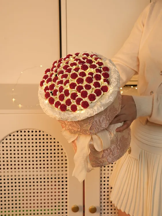 手工diy玫瑰小香风520礼物七夕送女生仿真花手捧花生日送礼永生花