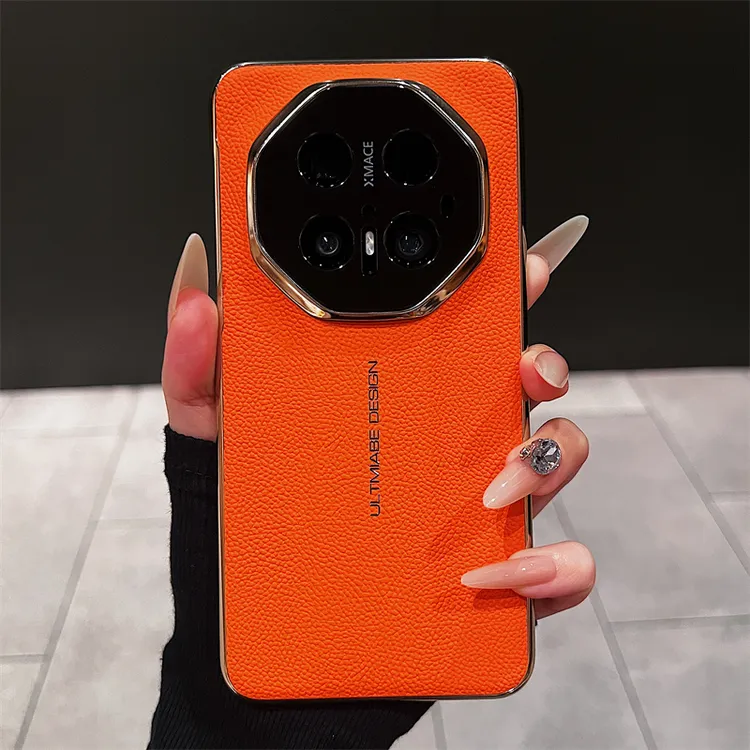 适用于华为mate80rs非凡大师手机壳皮质商务高档镜头全包防摔创意