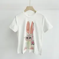 Z-13 小兔子两色巨高克重文艺风休闲T恤