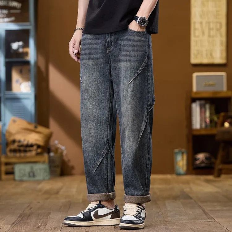 薄款乌龙复古九分牛仔裤宽松夏季直筒长裤九分裤男款爆款2025新款