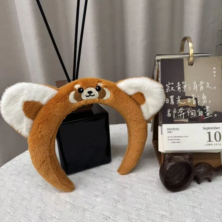 浣熊可爱卡通动物园创意发箍毛绒小熊猫头饰拍照发卡洗脸头箍搞怪