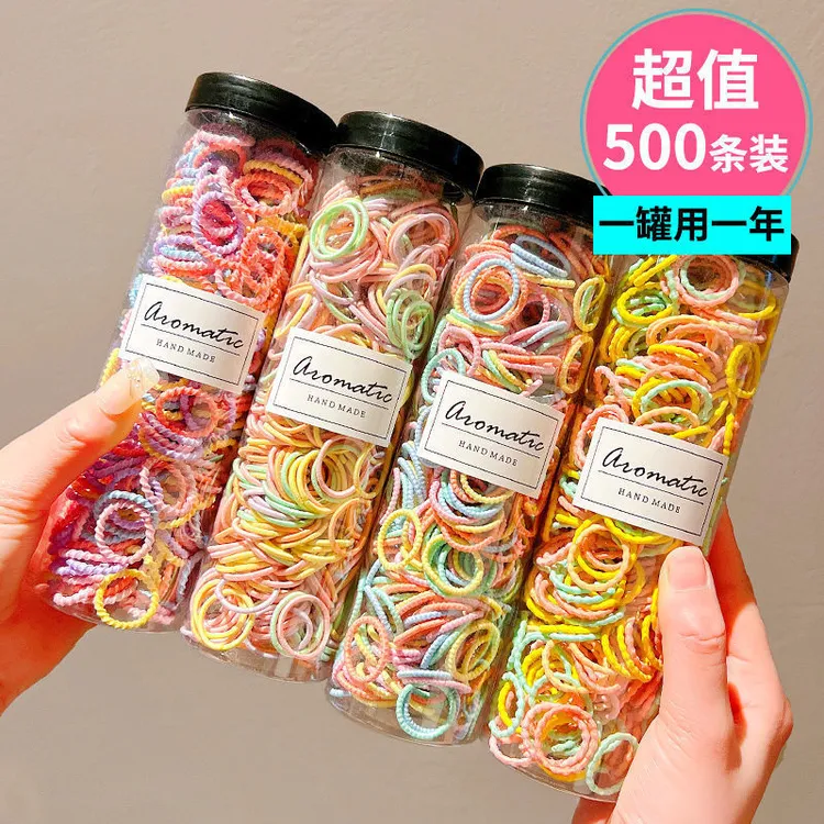 500根装儿童皮筋扎头绳拇指发圈宝宝头绳女童弹性好不伤发橡皮筋