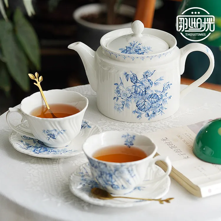 家用茶具欧式茶壶茶杯套装复古陶瓷咖啡杯下午茶杯法式花茶具杯子