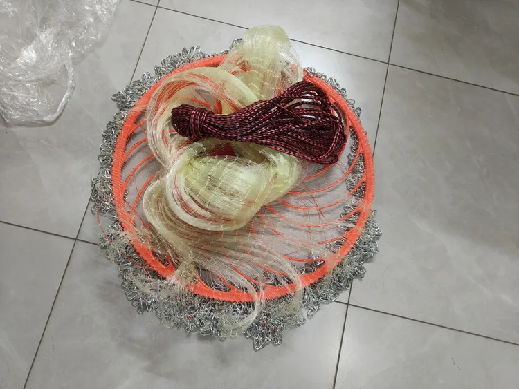 花边齿轮盘大飞盘式手抛网加重链条结实耐用适合捕鱼