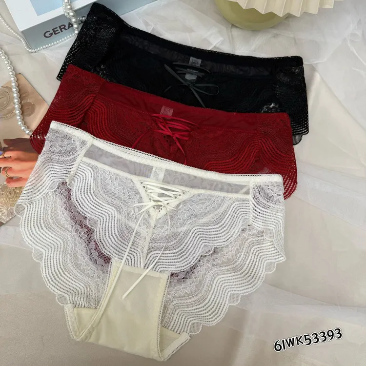 80-125斤中低腰性感蕾丝透气舒适抑菌包臀女士内裤【3条装】