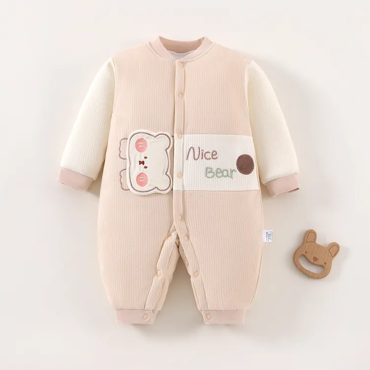 【150克】秋冬婴儿宝宝a类夹棉卡通连体衣防风加厚保暖爬服柔软家居