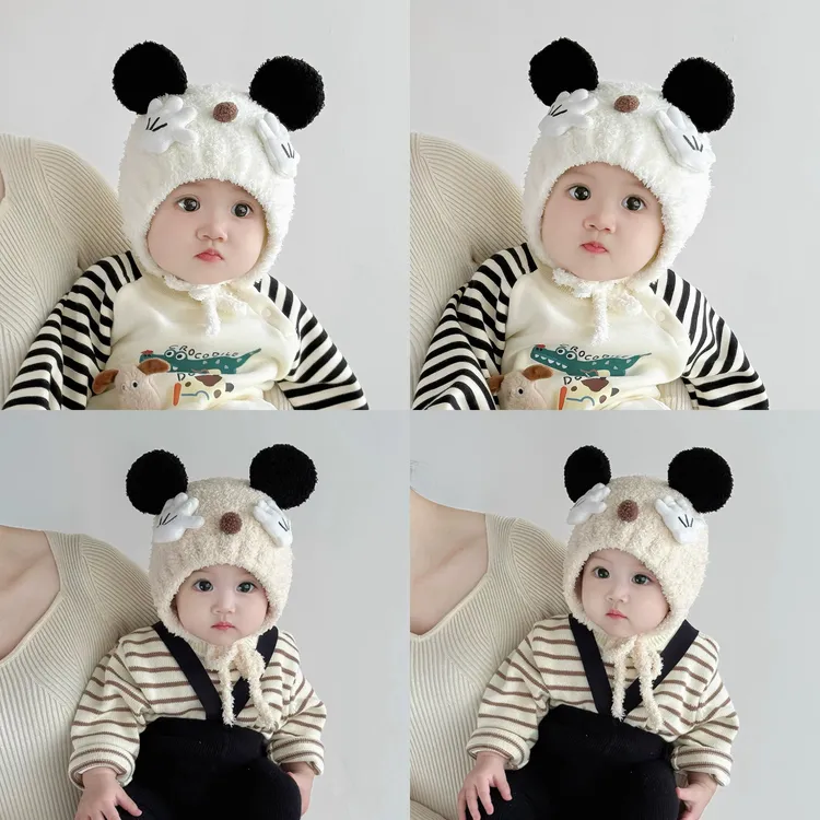 秋冬季米奇帽子卡通可爱耳朵宝宝保暖可爱婴幼儿男女儿童护耳帽