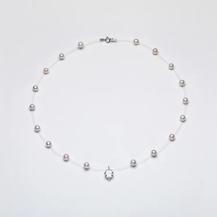 皓泽珠宝 淡水无核珍珠5-6mm白珠近正圆强光满天星项链气质锁骨链