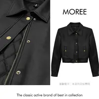 【MOREE】美式Assez fins机车超帅夹棉皮衣外套-F8212