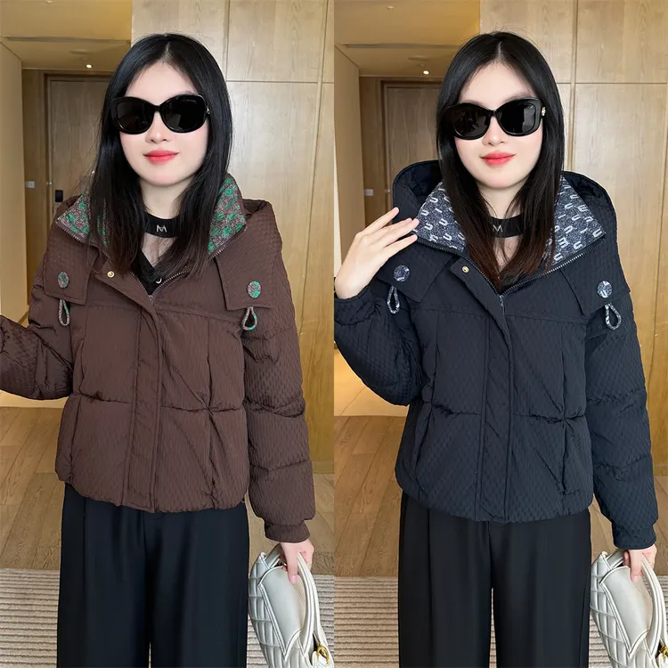 【婉星儿品牌】短款时尚休闲百搭女士连帽宽松冬季棉衣显瘦修身加厚