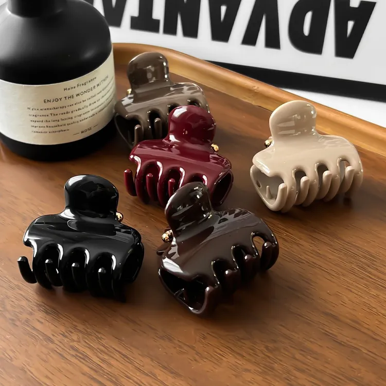 简约小号鲨鱼夹女高马尾防塌抓夹后脑勺半扎发发夹气质百搭发卡