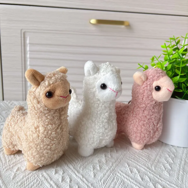 新款仿真羊驼公仔挂件毛绒玩具小羊包包钥匙扣挂饰玩偶儿童节礼物