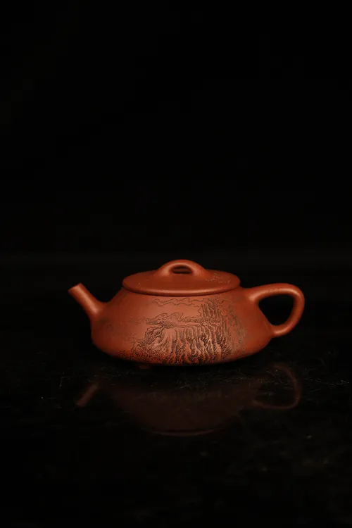 【风】《云崖图》平盖石瓢四号井底槽青纯手工180cc