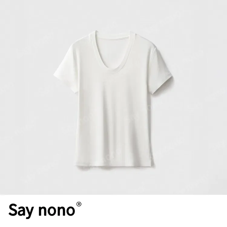Say nono【懒猫nono】KBB286羊毛醋酸天丝U领短袖